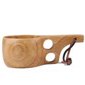 Classical Hot Sell Handmade Rubber Wood Nordic Finnish Long Handle Traditional Outdoor Camping Eco-Friendly 200ml Portable Kuksa