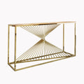 2022 News Hot Sale Artistic Design Hallway Console Table General Use Home Furniture Table Golden Color with Marble Top