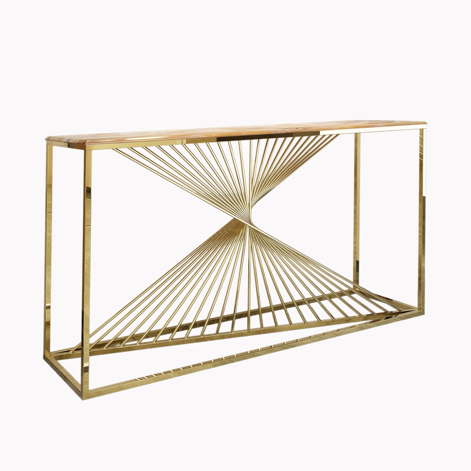 2022 News Hot Sale Artistic Design Hallway Console Table General Use Home Furniture Table Golden Color with Marble Top