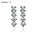 LUOTEEMI AAA+ Cubic Zirconia Fashion Rome Design CZ Paved Stud Earrings Luxury Wedding Jewelry Women Earrings