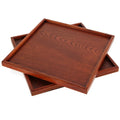 Wholesale Biodegradable Plant Pattern Classical Square Japandi Style 30cm Wood Eco-Friendly Serving Tray