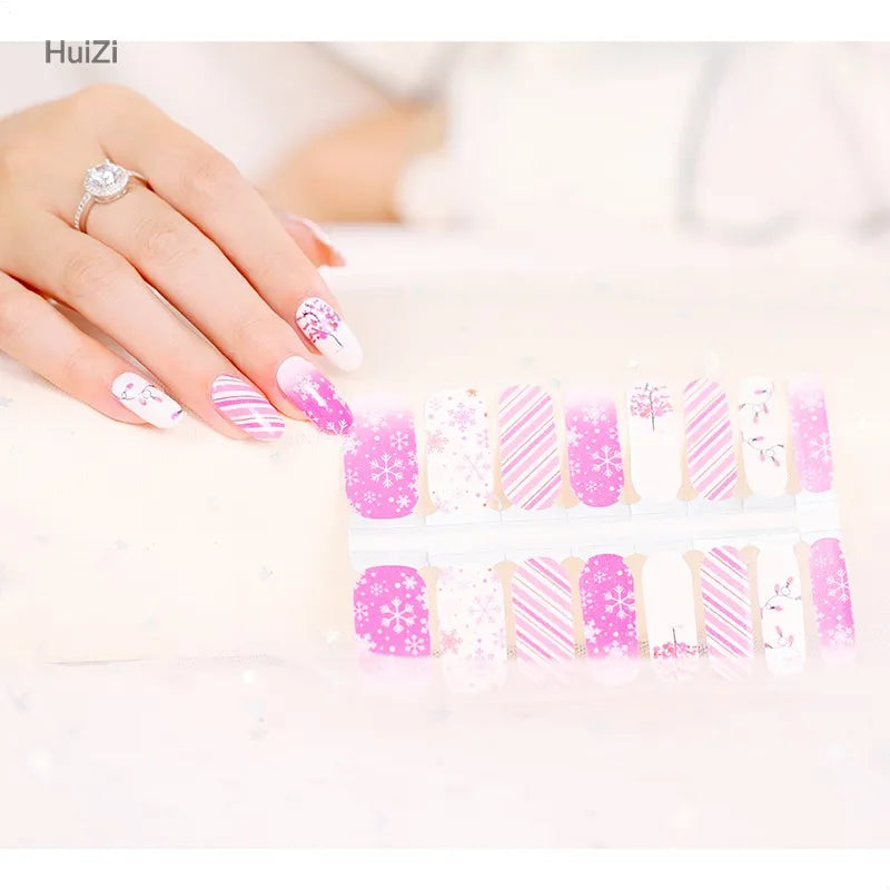 Best Selling Self-adhesive nail decoration Glitter Nail Strips Eco-friendly Nail polish stickers
