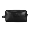 TIDING Large Capacity Custom Black Fashion Men Cowhide Travel Shaving Bags Genuine Leather Cosmetic Pouch for Men