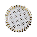 Classical Hot Sell  Disposable 250gsm  9 Inch Gold Stripes and Dots Paper Plates