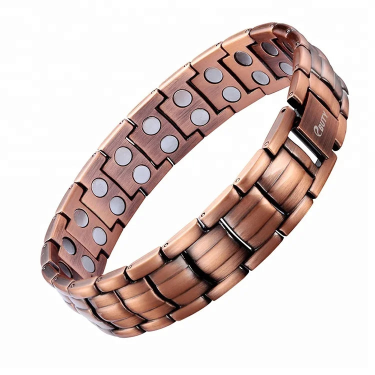Best Friend BIO Health Stainless Steel Bracelet Strong Magnetic Copper Geometric Religious Classic for Relief Pain Anniversaries
