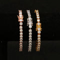 3mm 1 Row Zircon Brass Silver Women Tennis Bracelet Gold Silver Color Copper Iced Out CZ Chain Hip Hop Jewelry Gift