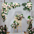 Artificial Rose Decorative Arch Runner Cloth Wedding Backdrop Flower Wall for Graduation Thanksgiving-Rose Decorations