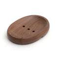 Mew Classical Handmade Eco-Friendly Black Walnut Wood Oval Waterproof Anti-Odor Durable Soap Tray