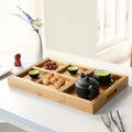 Creative Eco-Friendly Japandi Style Wood Multifunctional Combination Food Storage Box Tea Tray