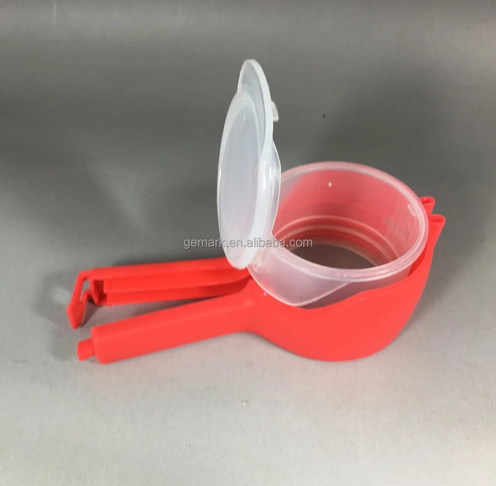 Eco-Friendly PP Plastic Multifunction Food Bag Clip with Measuring Cup Seal & Pour Spout for Coffee Bags