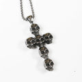 Hot Sell Large Vintage Skulls Cross Alloy Luxury Anti-Bacterial Personalized Pendant Necklace with Chain