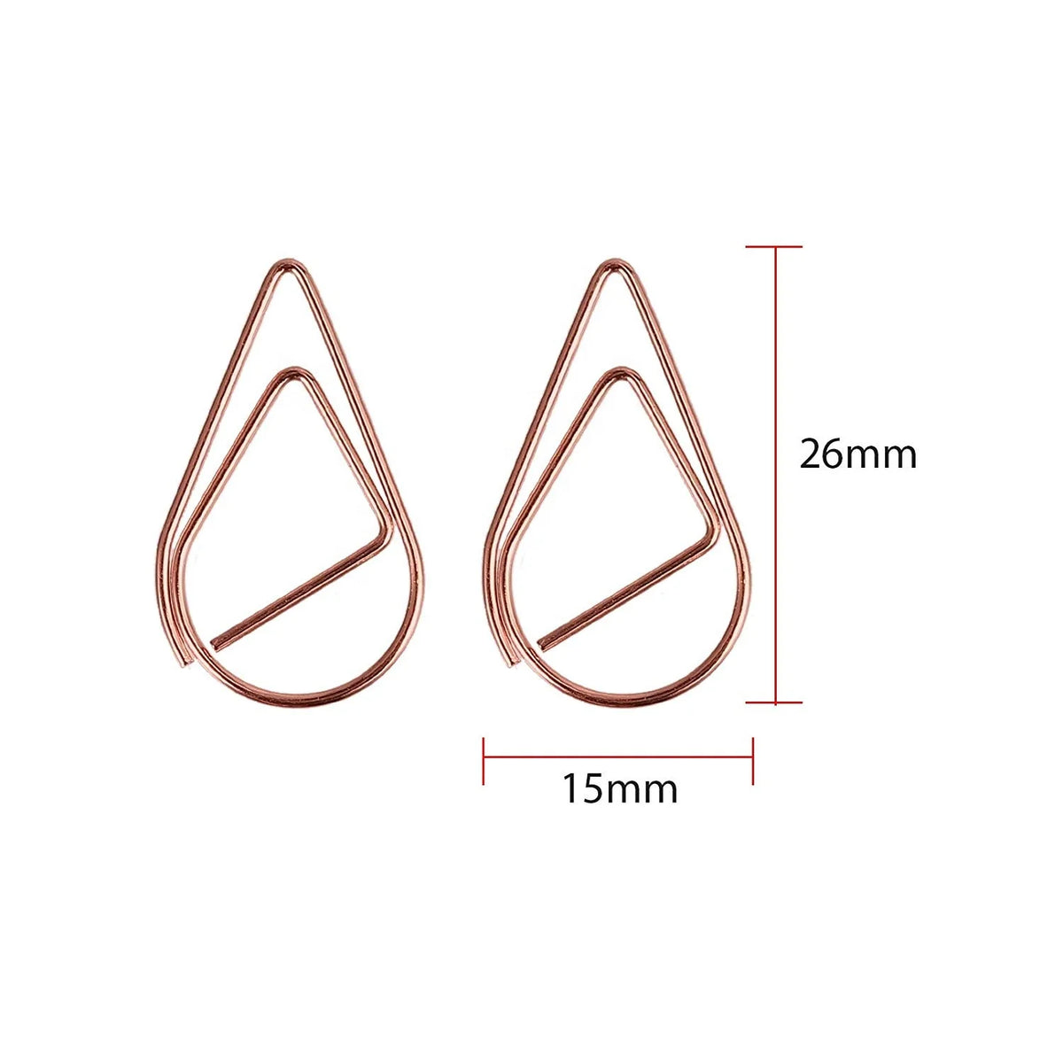 Creative Custom Pearl Tears Water Drop Shape Plate Iron Wire Paper Clips Non-Magnetic for School