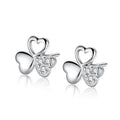 DEC36 New Brincos Heart Jewelry 925 Jewelry Silver Flower Lucky Clover Earrings for Women Four Leaf Clover Stud Earrings Studs