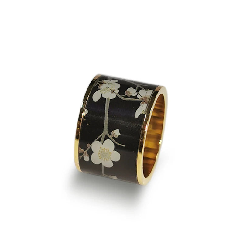 New Colorful Drop Oil Enamel Ring Stainless Steel Gold Plated Rings Women's Girls