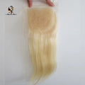 #613 Blonde 4x4 Transparent for Lace Closure Bleached Knots Remy Virgin Human Hair 130% Density Long Length