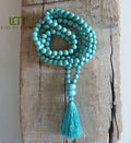 108 Yoga Green Turquoise Beaded Tassel Bracelet Necklace Bohemian Anchor Pattern for Party Anniversary Gift Ideas Matching
