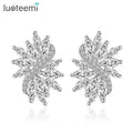 LUOTEEMI Wholesale Fashion Design Marquise Cut a AA Cubic Zirconia Big Women Wedding Bridal Earrings