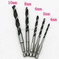 5pcs 1/4" Hex Shank Twist Drill Bits Set 4-10mm Screw Driver Bits