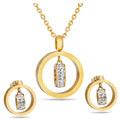 Zhongzhe Jewelry Bicyclo Necklace & Earrings Set Waterproof Fashion Fine Stainless Steel Jewelry 18K Gold Jewelry Set for Women