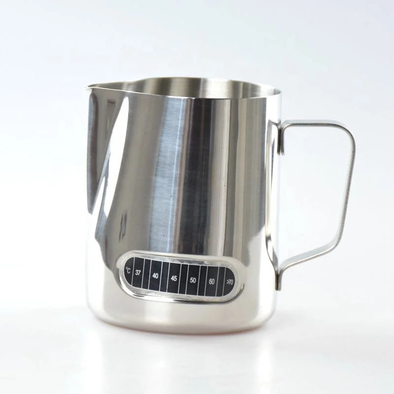 Ecocoffee Wholesale Hot Sale Milk Frothing Pitcher with Temperature Sticker 304 Stainless Steel  600ml LH600T