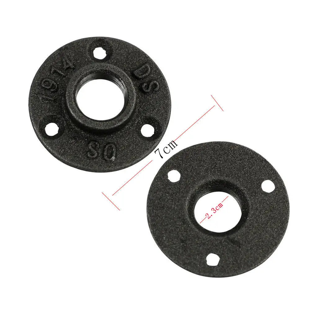 DN15 1/2" Malleable Iron Flange Pipe Fitting Plumbing Threaded 3 Holes Floor Flange
