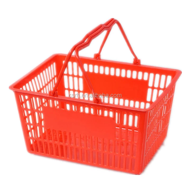 RH-BPH20   400*290*210mm  Small Size Red Shop Basket 20L Hand Held Storage Shopping Basket