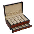 Unique Design 10 Slots With Bottom Drawer Wrist Watch Storage Box Wooden Watch Case