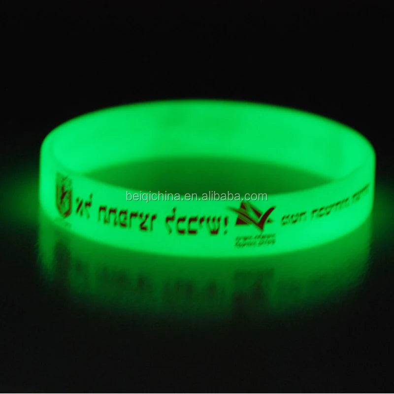 Glowing Customized Silicone Wristabands Order Personalized Silicone Bracelets With Your Logo