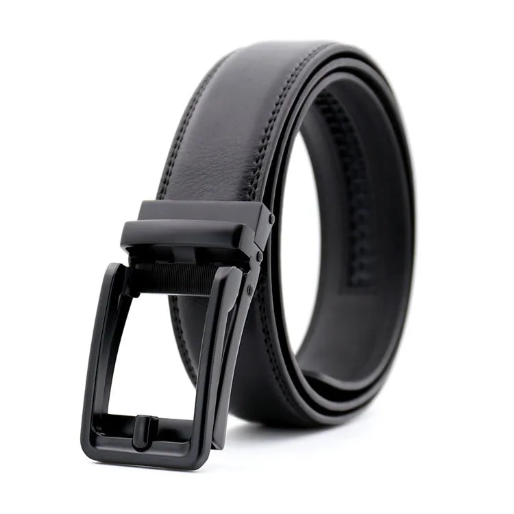 Custom OEM Men Genuine Cowhide Leather Belt With Automatic Belt Buckle