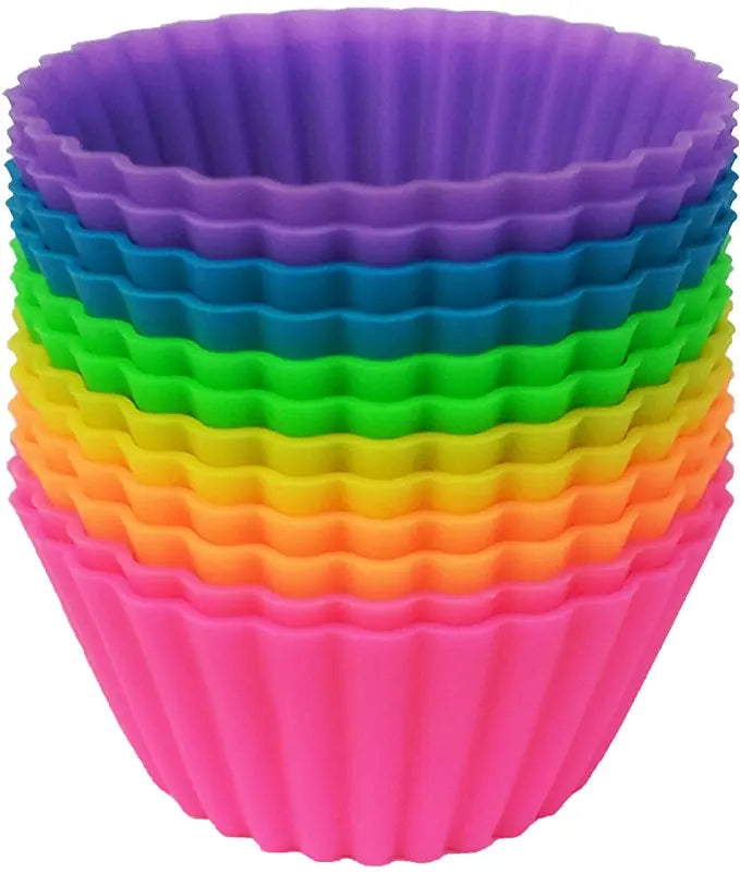 12pcs Set Reusable 7cm BPA Free Non-stick Cupcake Baking Liners Muffin Cup Mould Silicone Baking Cups Cake Mold