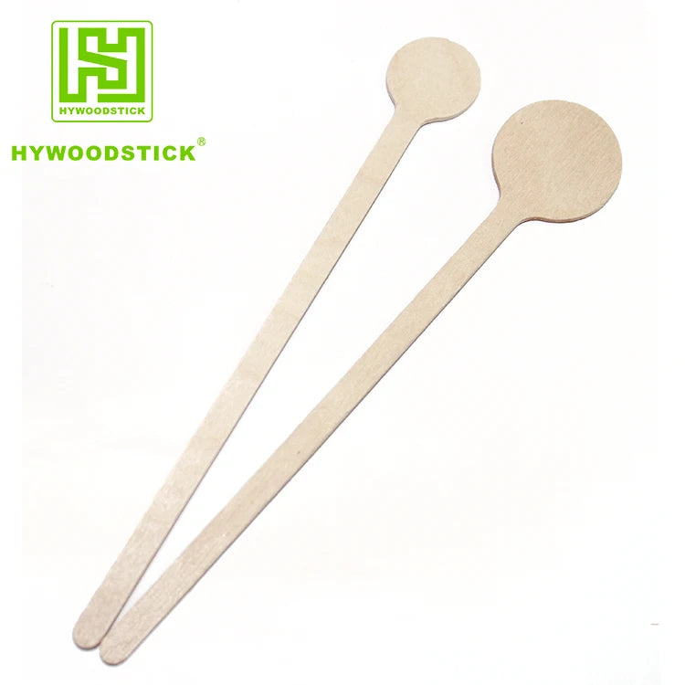 Best Seller Disposable Wooden Bamboo Cocktail Sticks Eco-Friendly & Biodegradable 100% Custom Logo for Coffee Muddler New Design