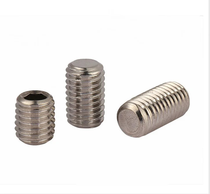 DIN 913 ISO 4026 M1.6 M2.5 M3 M6 M20 Hexagon Socket Slotted Set Screws Flat Point Black Oxide Stainless Steel/Aluminium