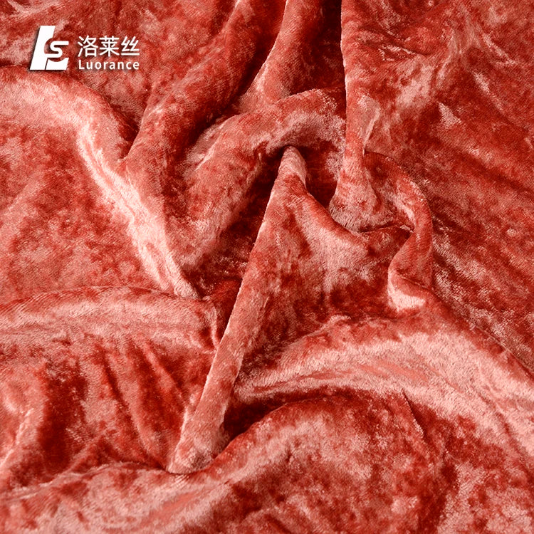 Woven Fabric No Stretch 140 cm Width Polyester Ice Crushed Velvet Upholstery Fabric for Sofa