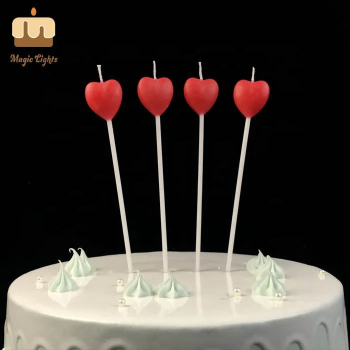 Wholesale Red Heart Shaped Gift Birthday Party Candle for Cake