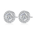 LUOTEEMI Jewelry JEANS Brand Wholesale Hearts & Arrows Cut Top Quality 0.75 Carat Women Wedding Round Halo CZ Stud Earrings