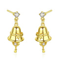 LUOTEEMI Gold Plated Earrings Women Christmas Bell White Jewelry Earrings Gold Plated Christmas Earrings