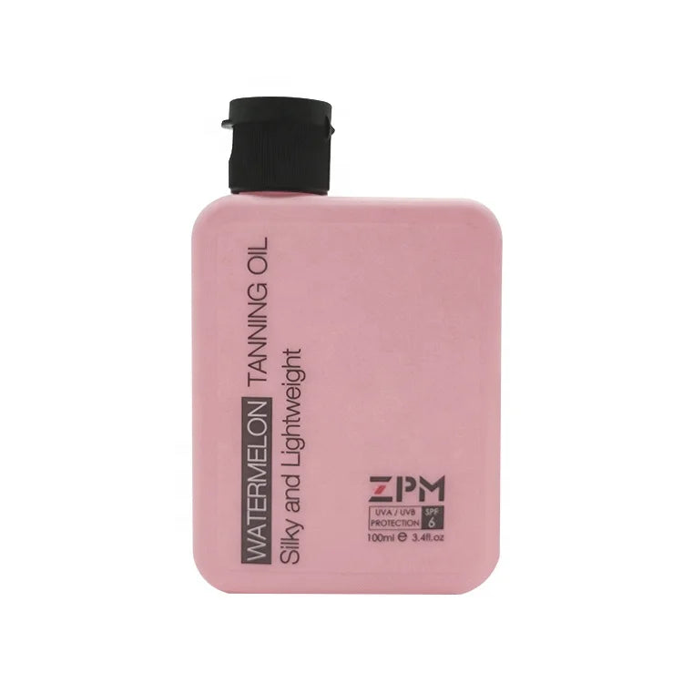 ZPM OEM/ODM Private Label Hot Sale Natural Tanning Oil Shimmering Body Oil Deep Dark Watermelon Sun Tan Oil With SPF 6