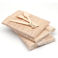 Prepacked Disposable Christmas Flatware Set Environmentally Friendly Birch Wood Cutlery