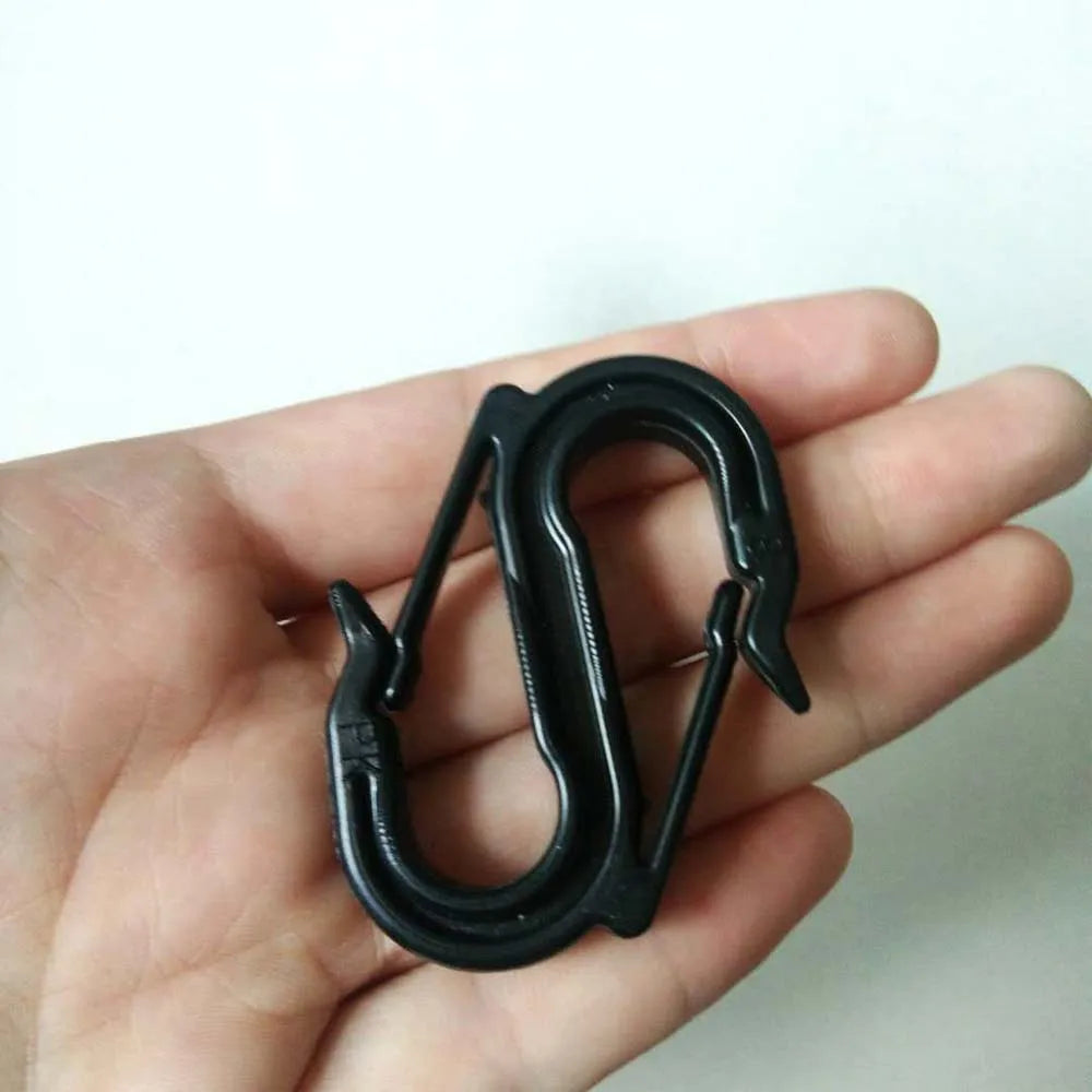 Black Plastic Snap Hook Double S Hooks Shade Cloth Clips UV Resistant S Hooks for Plastic Cherry Cover