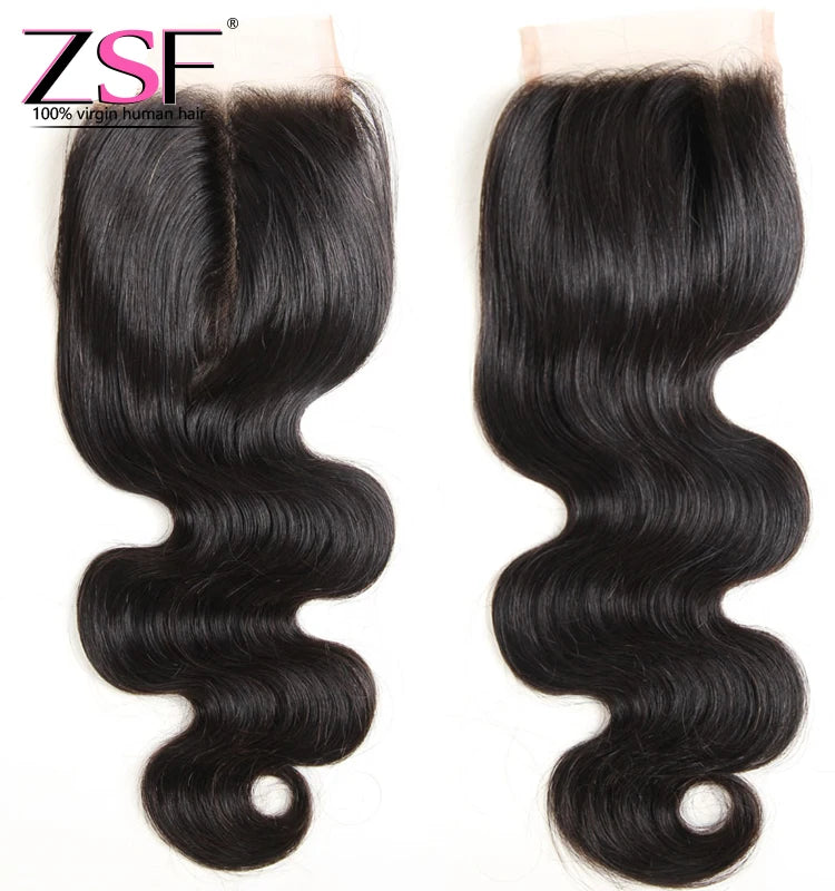 Wholesale Price Natural Color Body Wave Virgin Brazilian Hair 4x4 Lace Closure Frontal Closure Body Wave Lace Closure