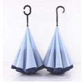 Reverse Umbrella with C-shaped Handle Double Layer Inverted Umbrella Classic Design Business Gifts Manual Nylon