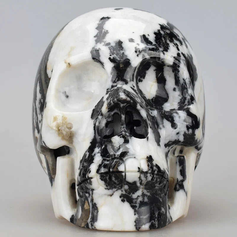 Manufacture  Zebra Jasper Large Crystal Skull for Room Decor
