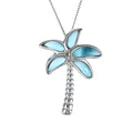 Larimar Pendant Jewelry 925 Sterling Silver Hawaiian Larimar Palm Tree Pendant for Woman