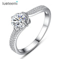 LUOTEEMI Delicate Diamond Ring 3A CZ Stone 925 Sterling Silver Engagement Luxury Bridal Diamond Wedding Ring