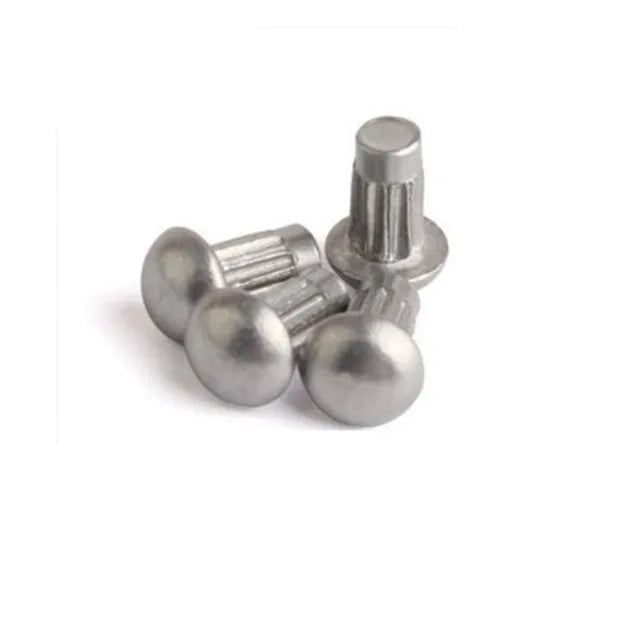 M2 M3 M4 Round Head Steel Knurled Solid Rivet Aluminum Material Class 4.8 & 6.8 Bright Finish