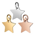 Men and Women Jewelry Stainless Steel Star Shape Pendant Gold Rose Plated Charms
