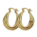 Unique Titanium Steel 18k Gold Hoop Earrings Women