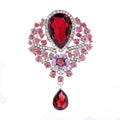 Women Flower Embroid Rhinestone Brooch Crystal Brooches