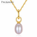 Pag&Mag New Arrivals Design Sterling Silver Double Gold Color Circle Chandelier With Nicely Pearl Necklace for Weddings