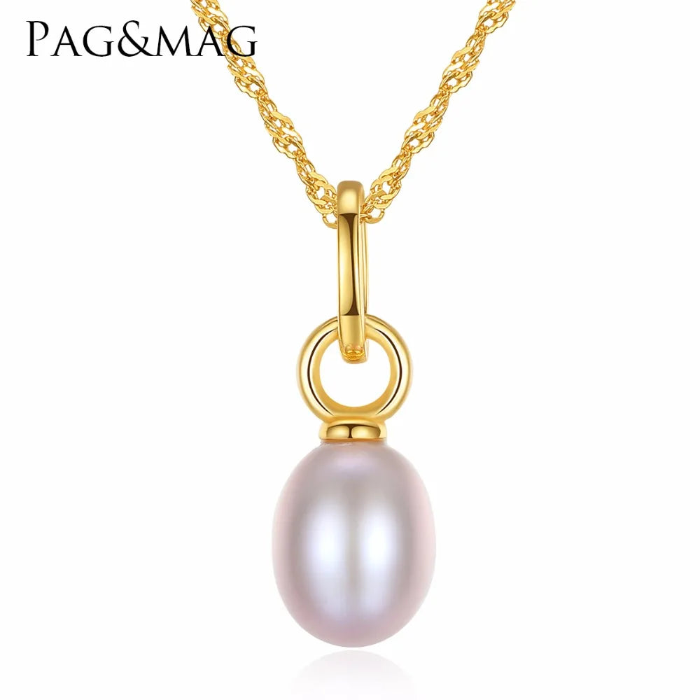 Pag&Mag New Arrivals Design Sterling Silver Double Gold Color Circle Chandelier With Nicely Pearl Necklace for Weddings